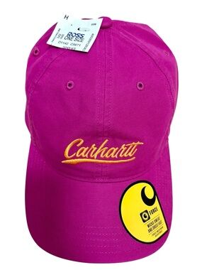 NWT Carhartt Force Canvas Script Graphic Baseball Cap Hat Magenta Agate OS